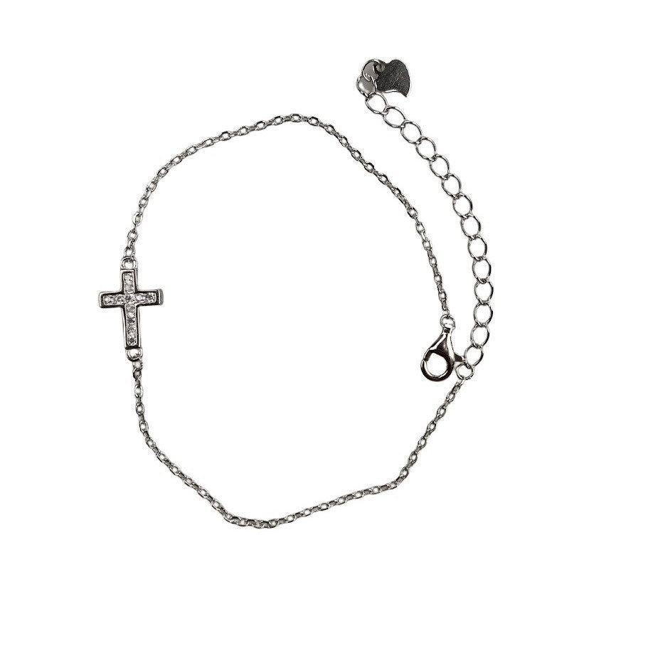 Bratara din Argint 925 Cruce Rodiata cu Zirconii - vivimall.ro