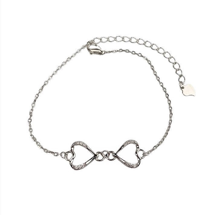 Bratara din Argint 925 Inimi Unite cu Minizirconii - vivimall.ro