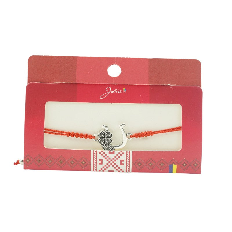 Bratara Impletita Jolie model Potcoava cu Trifoi - vivimall.ro