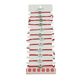 Bratara Martisor pentru Dama, Jolie, Model Inima in Floare, Set 12 bucati, Pandativ Argintiu din Inox cu Snur Rosu Ajustabil - vivimall.ro