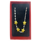 Bratara pentru Copii, Jolie, Argint 925, Model Floare, cu Email si Zirconiu, 22 cm/4.4g Argintiu/Galben - vivimall.ro
