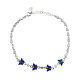 Bratara pentru Copii, Jolie, Argint 925, Model Fluture, cu Email si Zirconiu, 22 cm/4.4g Argintiu/Albastru deschis - vivimall.ro