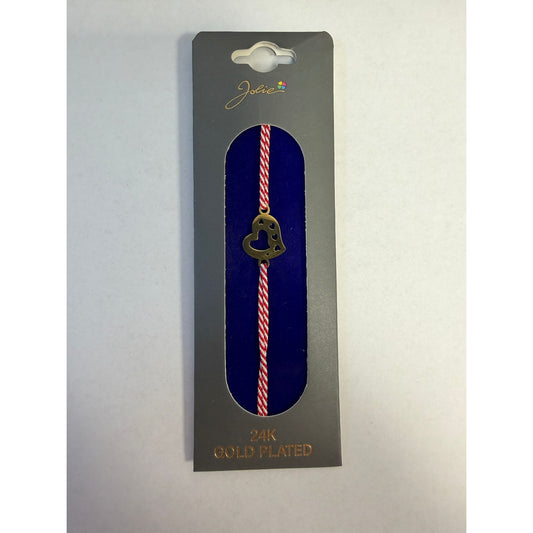 Bratara Placata cu Aur 24k, Snur Rosu, Model 4 - vivimall.ro