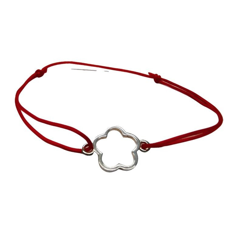 Bratara Snur Reglabil, Argint 925, Floare Decupata, Jolie Silver, 0.7 g, 1.8 cm x 1.3 cm - vivimall.ro