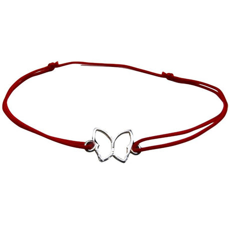 Bratara Snur Reglabil, Argint 925, Fluturas Contur, Jolie Silver, 0.6 g, 1.8 cm x 1 cm - vivimall.ro