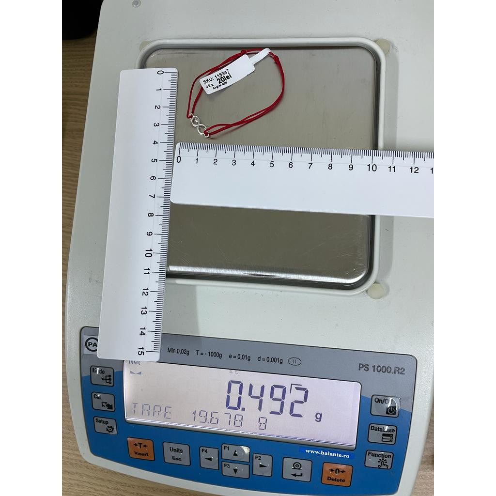 Állítható zsinóros karkötő, 925 ezüst, végtelenség szívvel, Jolie ezüst, 0.5 G