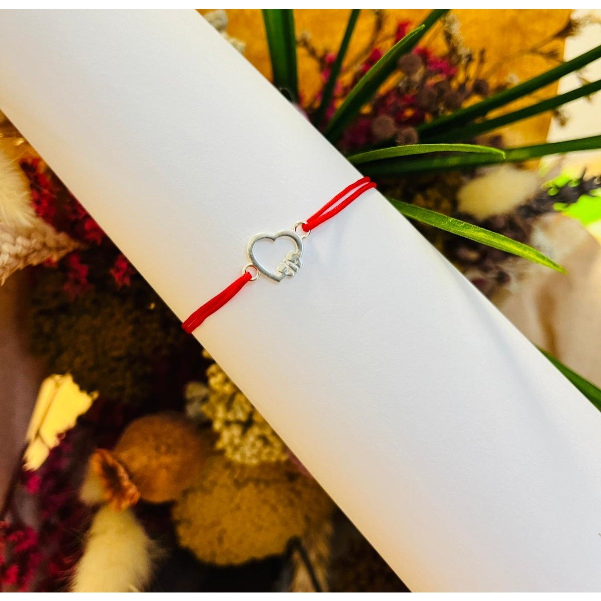 Bratara Snur Reglabil, Argint 925, Inima cu Fluture, Jolie Silver, 0.5 g, 1.5 cm x 1 cm - vivimall.ro