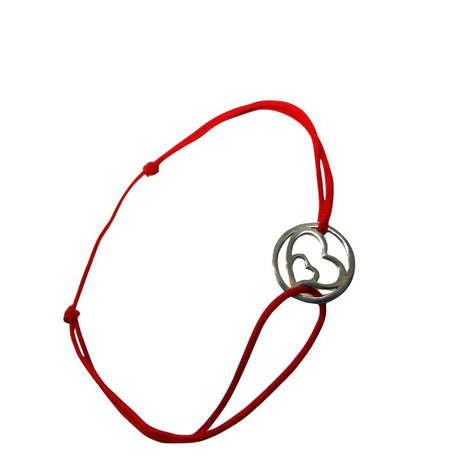 Bratara Snur Reglabil, Argint 925, Inimi in Cerc, Jolie Silver, 0.6 g, 1 cm x 1 cm - vivimall.ro