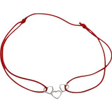 Bratara Snur Reglabil, Argint 925, Inimi Unite, Jolie Silver, 0.6 g, 1.5 cm x 1 cm - vivimall.ro