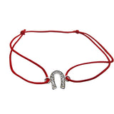 Bratara Snur Reglabil, Argint 925, Potcoava Cu Zirconii, Jolie Silver, 1.5 cm x 1 cm - vivimall.ro