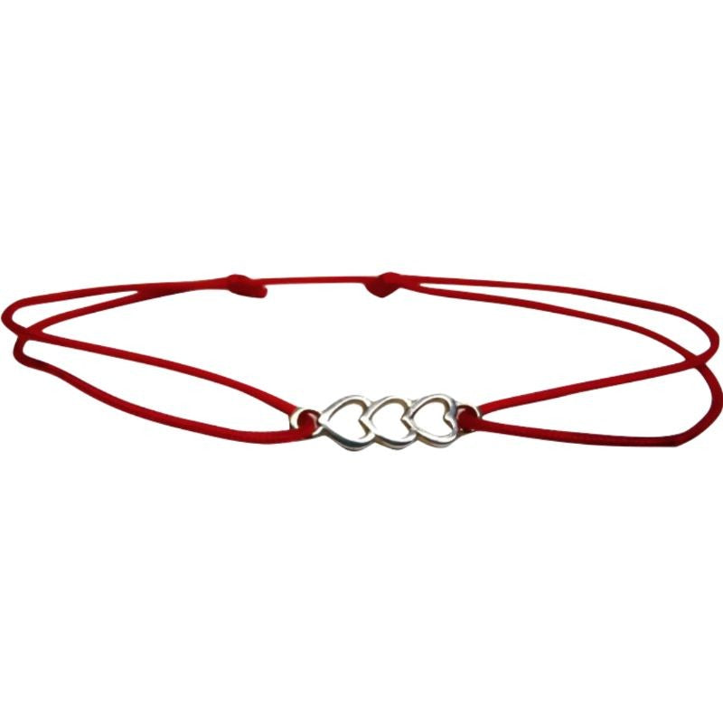 Bratara Snur Reglabil, Argint 925,  Sir Inimioare, 0.5 g, 2 cm x 0.5 cm - vivimall.ro