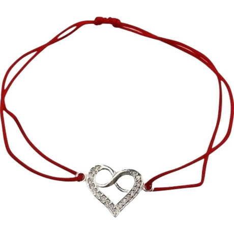 Bratara Snur Reglabil, Argint 925, Infinit In Inima Cu Zirconii, Jolie Silver, 1 g, 2 cm x 1.5 cm - vivimall.ro