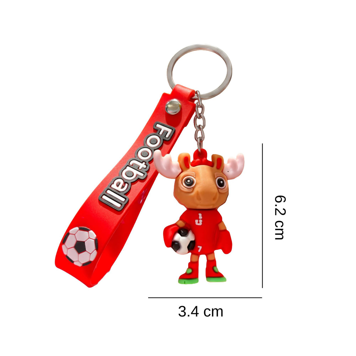 Breloc cerb roșu Flippy atașat la rucsac, utilizare practică zilnică, accesoriu sport