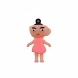 Breloc silicon Flippy Ballerina Cappuccina roz, 4 cm, figurină Brainrot, vedere frontală completă