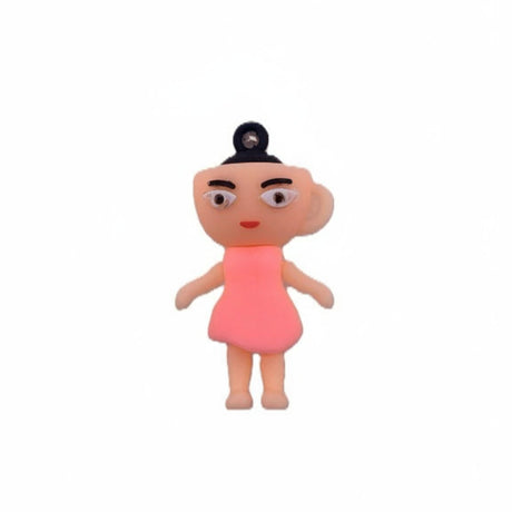 Breloc silicon Flippy Ballerina Cappuccina roz, 4 cm, figurină Brainrot, vedere frontală completă