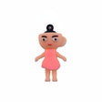 Breloc silicon Flippy Ballerina Cappuccina roz, figurină Brainrot 4 cm, vedere frontală