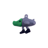 Breloc silicon Flippy Bombardiro Crocodilo, figurină brainrot gri-verde 4 cm, vedere frontală