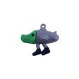 Breloc de chei Flippy Bombardiro Crocodilo din silicon gri-verde, 4 cm, vedere frontală