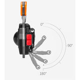 Breloc Multifunctional, Vivimall, Model W5147, Kit Supravietuire, Lanterna, Bricheta, Fluier, din ABS/Aluminiu, Alimentare USB, Negru/Portocaliu - vivimall.ro