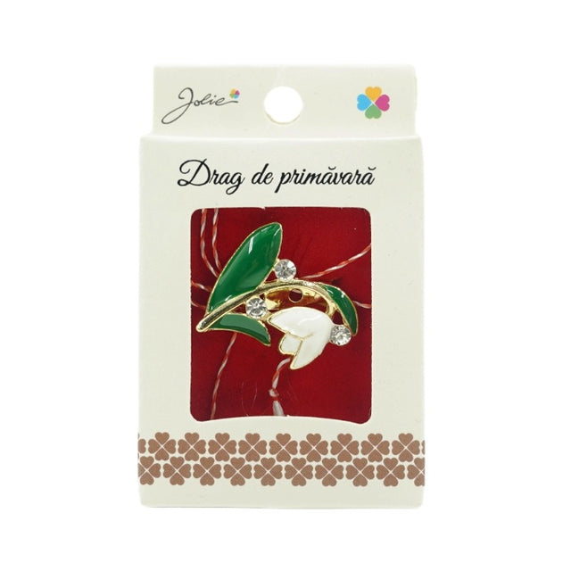 Brosa Mica in Cutie Ghiocel cu Pietre - vivimall.ro