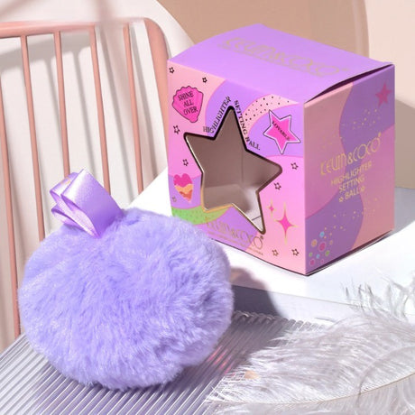 Aplicator pentru Iluminator/Pudra, Tip Buretel Pufos, Kevin & Coco, 9.6 x 9.6 x 7.2cm, Mov - vivimall.ro