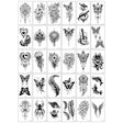 Set 30 Tatuaje Temporare, Vivimall, pe Baza de Apa, Model 6, Negru - vivimall.ro