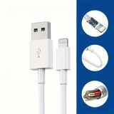 Cablu de Date Fast Charging, Flippy, port USB-B Compatibil cu iPhone cu porturi de tip Lightning, pentru Incarcare rapida 2A, Lungime 2M, Alb - vivimall.ro