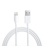 Cablu Lightning iPhone 3 metri, culoare albă, compatibil seria iPhone 5-14, vedere frontală