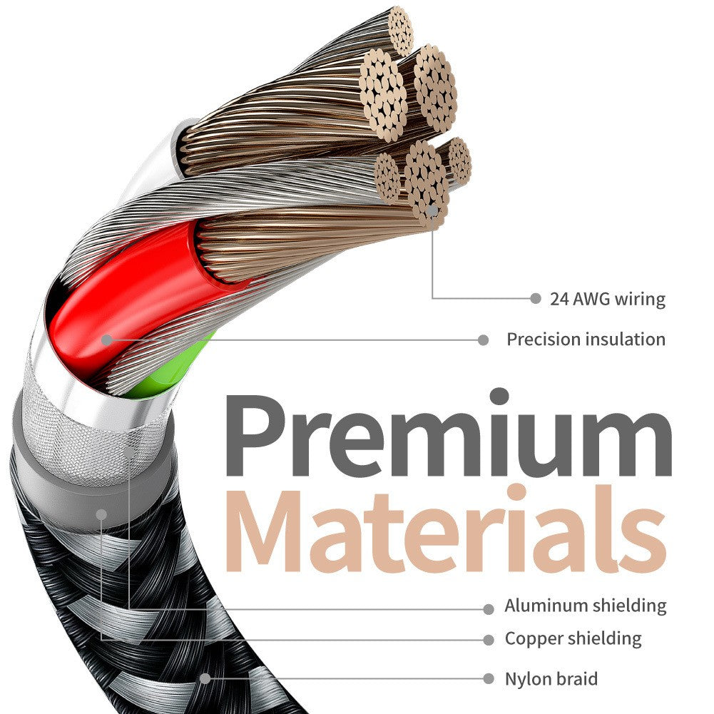 Cablu de Date pentru Telefon, Flippy, Cablu USB spre Lightning Compatibil cu iPhone, Lungime 1 M, Impletit Triunghiular in 2 culori, Rosu Negru - vivimall.ro