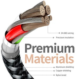 Cablu de Date pentru Telefon, Flippy, Cablu USB spre Lightning Compatibil cu iPhone, Lungime 1 M, Impletit Triunghiular in 2 culori, Rosu Negru - vivimall.ro