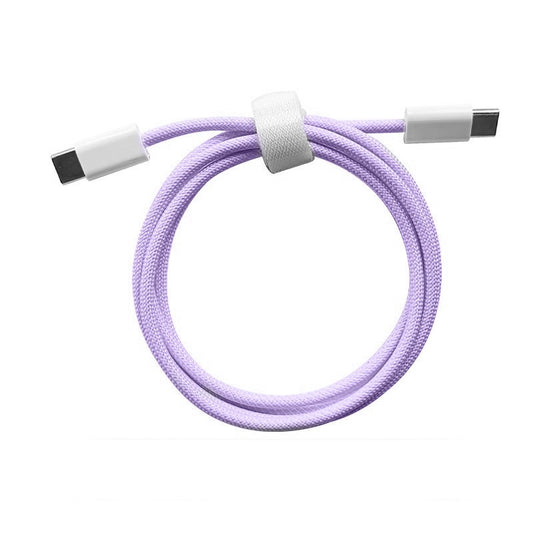 Cablu de Date Universal, Vivimall, Incarcare Rapida, Type-C to Type-C Compatibil cu Telefon sau Tableta, Cablu de Incarcare Impletit din Nailon, 1 m, Mov - vivimall.ro