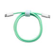 Cablu Type-C to Type-C împletit din nailon, 1 m, culoare verde, vedere frontală întreagă