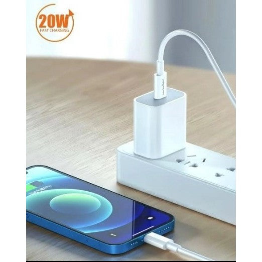 Cablu De Date USB Type-C la iPhone Flippy WUW-X181 20W 1 m, Alb - vivimall.ro