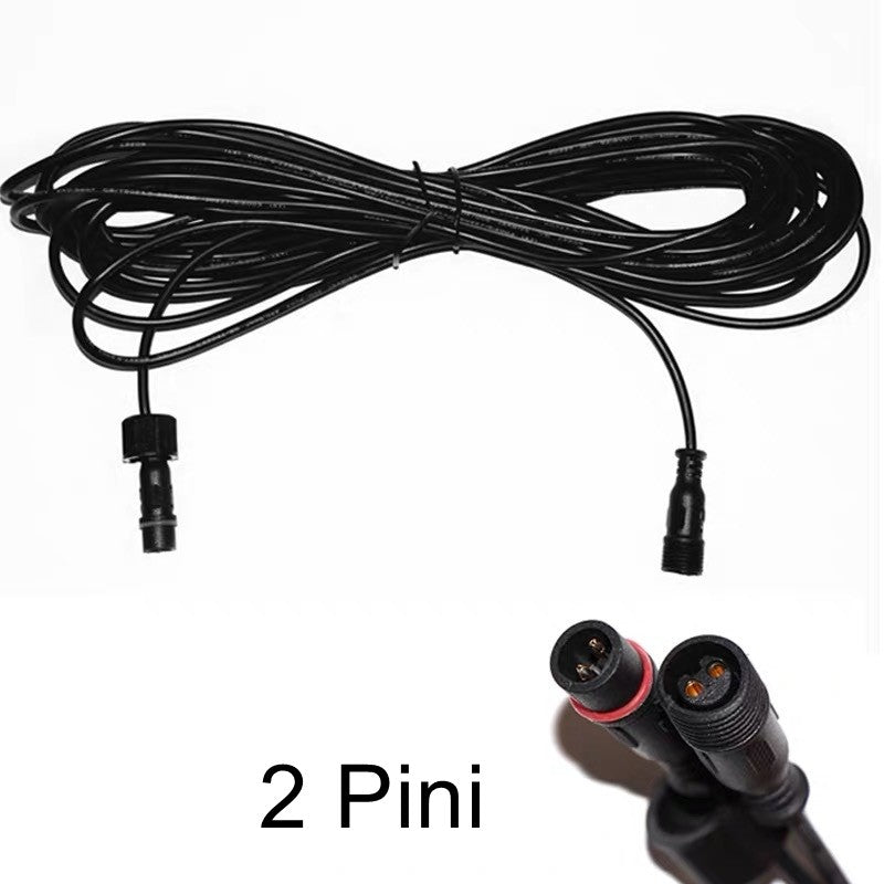 Cablu prelungitor IP65 Vivimall,  pentru lampi solare, material cauciuc si cupru, 2 Pini mama- tata, waterproof, 5 metri, negru - vivimall.ro