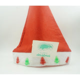 Caciulita de Mos Craciun,Flippy, cu braduti  ,led si muzica,  rosie, marime universala, poliester - vivimall.ro