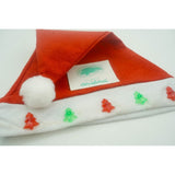 Caciulita de Mos Craciun,Flippy, cu braduti  ,led si muzica,  rosie, marime universala, poliester - vivimall.ro