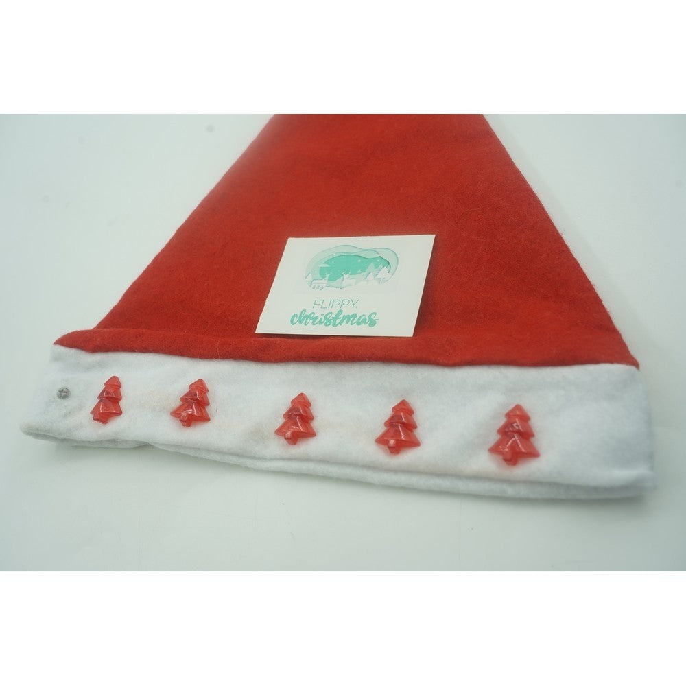 Caciulita de Mos Craciun,Flippy, cu braduti si led, rosie, marime universala, poliester - vivimall.ro