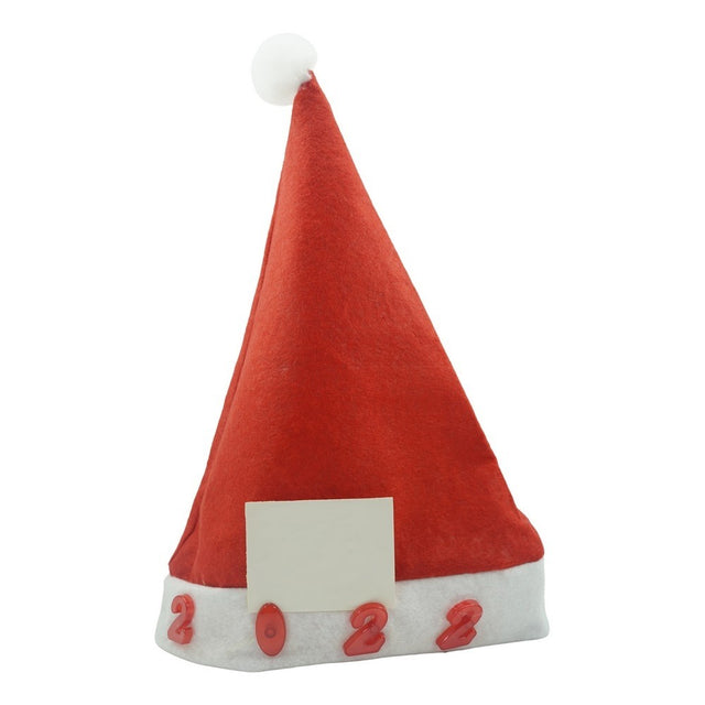 Caciulita de Mos Craciun,Vivimall, cu inscriptie 2022 ,led si muzica, rosie, marime universala, poliester - vivimall.ro