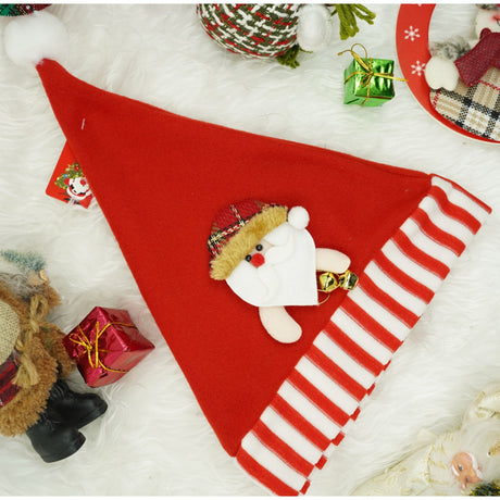 Caciulita de Mos Craciun, Vivimall,cu ornament de Mos Craciun, rosie, marime universala, material textil - vivimall.ro