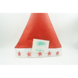 Caciulita de Mos Craciun,Vivimall, cu stele  ,led si muzica, rosie, marime universala, poliester - vivimall.ro