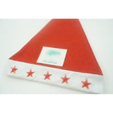 Caciulita de Mos Craciun,Vivimall, cu stele si led, rosie, marime universala, poliester - vivimall.ro