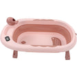 Cada de Baie, Vivimall, pentru Copii 0 luni - 6 Ani, cu Termometru, Pliabila, Perna Suport Inclusa, din Plastic, 81.5 x 49 x 21.5 cm, Roz - vivimall.ro