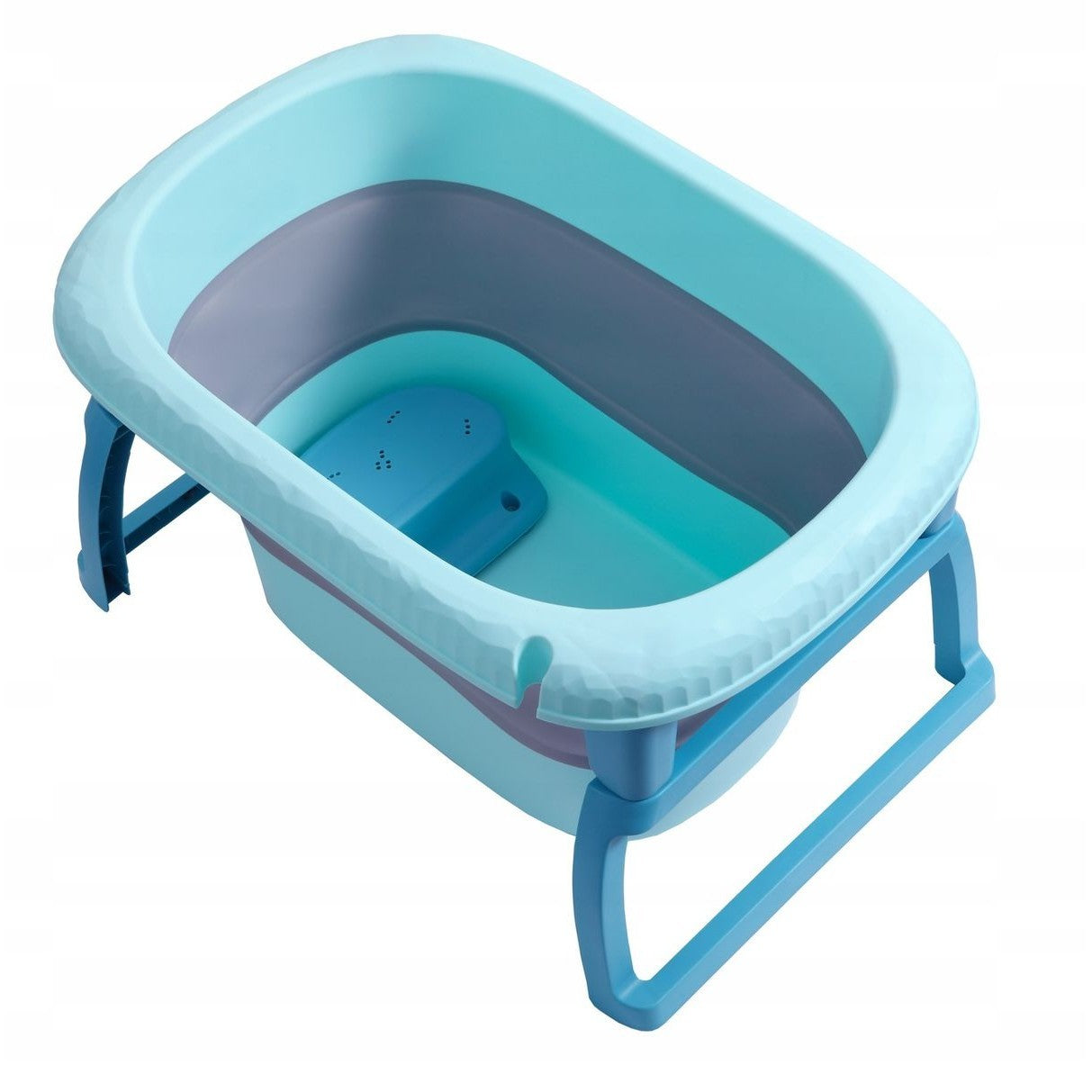 Cada Pliabila pentru Baie, Vivimall, din PP+TPE, pentru Copii 0-6 Ani, cu Picioare, Suport de Sezut, Scurgere Etans, 48.5x25x72 cm, Albastru - vivimall.ro