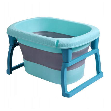 Cada Pliabila pentru Baie, Vivimall, din PP+TPE, pentru Copii 0-6 Ani, cu Picioare, Suport de Sezut, Scurgere Etans, 48.5x25x72 cm, Albastru - vivimall.ro
