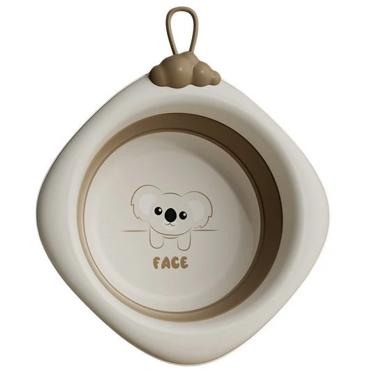 Cada Pliabila pentru Baie pentru Copii, Vivimall, Cadita pentru Bebelusi, Model Romb pentru Fata Koala, Maro, 30x30x3.5 cm, 4L - vivimall.ro