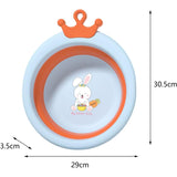 Cada Pliabila pentru Baie pentru Copii, Vivimall, Cadita pentru Bebelusi, Model Rotund cu Iepuras, Blue, 30x31x3.5 cm, 3.3 L - vivimall.ro