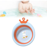 Cada Pliabila pentru Baie pentru Copii, Vivimall, Cadita pentru Bebelusi, Model Rotund cu Iepuras, Blue, 30x31x3.5 cm, 3.3 L - vivimall.ro