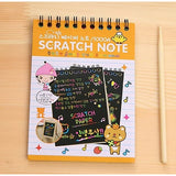 Caiet Cu Fise Razuibile Diy Magic Scratch, 12 File, Curcubeu, Creion Din Lemn, Cartonase Negre, 14.5 X 10 Cm - vivimall.ro