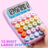 Calculator Electronic pentru Copii, Flippy, Calculator Dragut pentru Scoala Primara, Ecran mare 12 digits si Tastatura Mecania, 16 x 11 x 2 cm, Roz - vivimall.ro