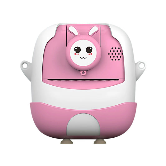 Camera Instantanee pentru Copii, Vivimall, cu Functie de Printare, Cablu USB-C, Bluetooth, Compatibil iOS/Android, Camera Frontala + Selfie, Model Iepure, Snur Inclus, Roz - vivimall.ro